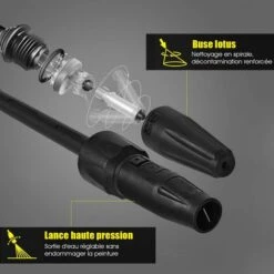 COSTWAY Nettoyeur Haute Pression Electrique Avec Accessoires Brosses 2030 Psi, 6,0 L / Min 2000w Portable Avec Câbles Et Tuyaux -Nettoyeur Haute Pression Soldes 17439577 4