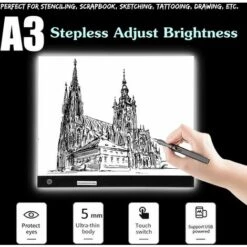 MAEREX A3 Stepless Ajuster La Luminosité Art Craft Dessin Copie Tra? Age Tra? Age LED Bo? Te à Lumières Pad Mince Avec Cable USB Sasicare