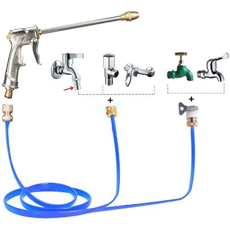 INSMA Pistolet De Nettoyeur Haute Pression Lave-auto Avec Tuyau D'interface Multifonction 1/4" 4 INSMA Pistolet De Nettoyeur Haute Pression Lave-auto Avec Tuyau D'interface Multifonction 1/4" – Image 2
