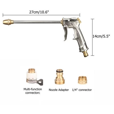 INSMA Pistolet De Nettoyeur Haute Pression Lave-auto Avec Tuyau D'interface Multifonction 1/4" 5 INSMA Pistolet De Nettoyeur Haute Pression Lave-auto Avec Tuyau D'interface Multifonction 1/4" – Image 3