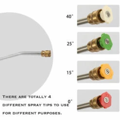 ASUPERMALL Haute Pression Car Wash Jet Lance Karcher K Serie Avec 4 Conseils Buse Reglable Angle Pulverisateur Courbe Tige Rondelle -Nettoyeur Haute Pression Soldes 24160082 4