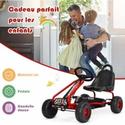 COSTWAY Kart à Pédales Vélo Et Véhicule Pour Enfants Siège Réglable Avec Frein à Main 9 COSTWAY Kart à Pédales Vélo Et Véhicule Pour Enfants Siège Réglable Avec Frein à Main -Nettoyeur Haute Pression Soldes 25858718 3