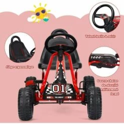 COSTWAY Kart à Pédales Vélo Et Véhicule Pour Enfants Siège Réglable Avec Frein à Main 10 COSTWAY Kart à Pédales Vélo Et Véhicule Pour Enfants Siège Réglable Avec Frein à Main -Nettoyeur Haute Pression Soldes 25858718 4