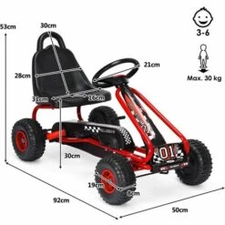 COSTWAY Kart à Pédales Vélo Et Véhicule Pour Enfants Siège Réglable Avec Frein à Main 11 COSTWAY Kart à Pédales Vélo Et Véhicule Pour Enfants Siège Réglable Avec Frein à Main -Nettoyeur Haute Pression Soldes 25858718 5