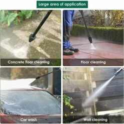 MVPOWER Nettoyeur Haute Pression, 1800W, Pression 160 Bar(max.), Pour Voiture, Jardin, Terrasse, 1x Pistolet Haute Pression, 2x Buse Réglable, 1x Nettoyeur De Surface, Câble De 9,7 M, Tuyau 6,2 M -Nettoyeur Haute Pression Soldes 25972039 5