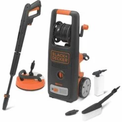 BLACK & DECKER Nettoyeur Haute Pression BLACK+DECKER BXPW1800PE 1800W, Pression 135 Bar, 440l/h Avec Patio Cleaner Deluxe Et Brosse Fixe