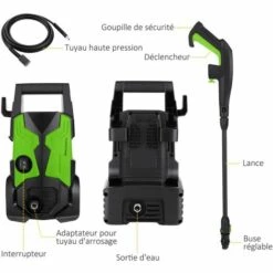 BETTER MAISON Nettoyeur Haute Pression électrique Mini Rondelle De1700W Puissance De Jardin De La Machine 2.0GPM 3000PSI Vert - Vert -Nettoyeur Haute Pression Soldes 27606985 3