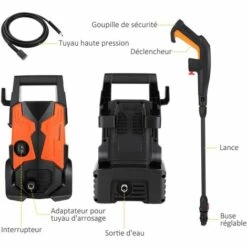 BETTER MAISON Nettoyeur Haute Pression électrique Mini Rondelle De 1700W Puissance De Jardin De La Machine 2.0GPM 3000PSI Orange - Orange -Nettoyeur Haute Pression Soldes 27606986 3