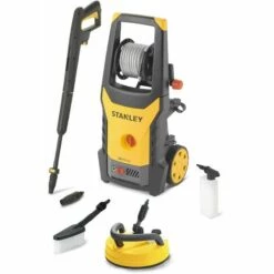 Nettoyeur Haute Pression STANLEY SXPW18PE 1800 W, Pression 135 Bar, Débit 440 L/h Avec Patio Cleaner Deluxe Et Brosse Fixe