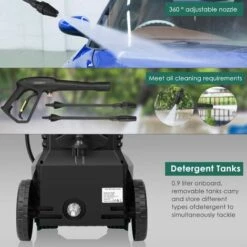 MVPOWER Nettoyeur Haute Pression, 160 Bars 1800W 480L/h Moteur En Cuivre Nettoyeur, Enrouleur De Flexible Et 6,2m Tuyau, Pour Voiture, Vélo, Jardin,Terrasse, 2 Buse Réglable, 1 Brosse Longue -Nettoyeur Haute Pression Soldes 31935309 4