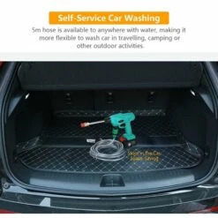 HAPPYSHOPPING SEATEN 240W Haute Puissance Pistolet De Lavage De Voiture Batterie Au Lithium Sans Fil Machine A Laver De Voiture (21V / 240W Une Electricite Une Charge) Bleu Paon Norme Europeenne -Nettoyeur Haute Pression Soldes 32635558 5