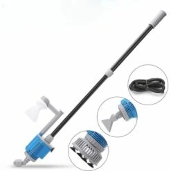 TRIOMPHE Nettoyeur électrique De L'aquarium De, Aspirateur D'aquarium Avec Fonction De Nettoyage D'algues / Saleté D'aquarium, Pompe à Changement D'eau, Pulvérisateur D'eau, Nettoyant De Gravier Pour Grands Et Petits Aquariums (28 W)