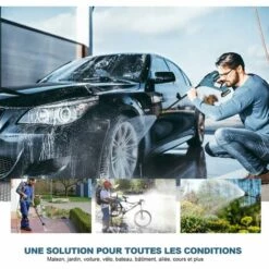 Nettoyeur Haute Pression Sans Fil, Pistolet A Eau Haute Pression Batterie 18V, 6m Tuyaux, 4 Buses De Pulvérisation, WESCO WS8800 -Nettoyeur Haute Pression Soldes 33267240 3