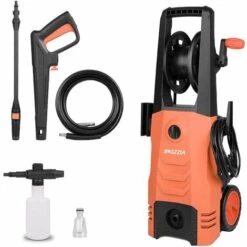 BIGZZIA Nettoyeur Haute Pression - 165 Bar Électrique/Très Puissant - 2000W Control- Livré Avec Kit D'accessoires Complet Orange 510 L / H