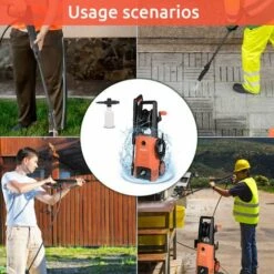 BIGZZIA Nettoyeur Haute Pression - 165 Bar Électrique/Très Puissant - 2000W Control- Livré Avec Kit D'accessoires Complet Orange 510 L / H -Nettoyeur Haute Pression Soldes 33873896 5