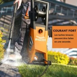 BIGZZIA Nettoyeur Haute Pression - 150 Bar /Très Puissant - 2000W Control- Livré Avec Kit D'accessoires Complet Orange 6.7 L / Min -Nettoyeur Haute Pression Soldes 33873938 5