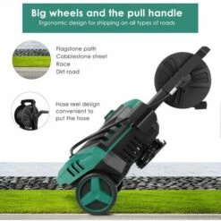 FIXKIT Nettoyeur Haute Pression, 160 Bars 1800W 480L/h Moteur En Cuivre Nettoyeur, Enrouleur De Flexible Et 6,2m Tuyau, Pour Voiture, Vélo, Jardin,Terrasse, 2 Buse Réglable, 1 Brosse Longue 8 FIXKIT Nettoyeur Haute Pression, 160 Bars 1800W 480L/h Moteur En Cuivre Nettoyeur, Enrouleur De Flexible Et 6,2m Tuyau, Pour Voiture, Vélo, Jardin,Terrasse, 2 Buse Réglable, 1 Brosse Longue -Nettoyeur Haute Pression Soldes 35090833 2