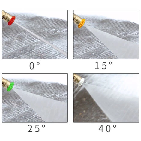KKMOON Cinq Buses En Eventail Pour Pistolets A Eau De Nettoyeurs Haute Pression 1/4 Buses A Insertion Rapide 0°/15°/25°/40°/buse Mousse 7 KKMOON Cinq Buses En Eventail Pour Pistolets A Eau De Nettoyeurs Haute Pression 1/4 Buses A Insertion Rapide 0°/15°/25°/40°/buse Mousse – Image 5