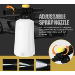 HAPPYSHOPPING Lance De Mousse De Neige 750ML Pour Generateur De Mousse De Savon Pour Laveuses A Pression De Voiture BOSCH AQT EA110 UA125 Avec Buse De Pulverisateur Reglable, Modele: Blanc 3 -Nettoyeur Haute Pression Soldes 36054872 5