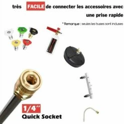 HAPPYSHOPPING Pistolet De Lavage Haute Pression, Lance, Kit De Buses, Kit D'embouts 4000psi M22 -Nettoyeur Haute Pression Soldes 36137181 3