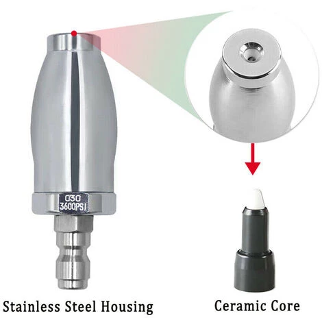 HAPPYSHOPPING Buse De Moteur Rotative 3600PSI 1/4 '' Connecteur Rapide Pour Nettoyage De Pulverisateur De Nettoyeur Haute Pression, Modele: Argent 6 HAPPYSHOPPING Buse De Moteur Rotative 3600PSI 1/4 '' Connecteur Rapide Pour Nettoyage De Pulverisateur De Nettoyeur Haute Pression, Modele: Argent – Image 4
