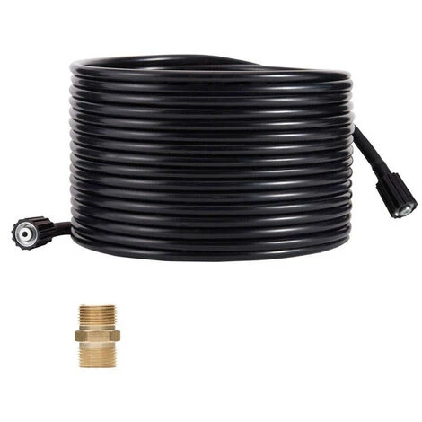 HAPPYSHOP Tuyau De Nettoyage De Nettoyeur Haute Pression 50FT Tuyau De Remplacement De Connecteur M22 5800PSI, Modele: Noir 3 HAPPYSHOP Tuyau De Nettoyage De Nettoyeur Haute Pression 50FT Tuyau De Remplacement De Connecteur M22 5800PSI, Modele: Noir