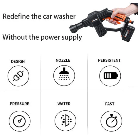 130 PSI 20V Lave-auto Sans Fil électrique Portable Nettoyeur Haute Pression Laveuse Outil De Nettoyage De Voiture Avec 1 Batterie Coxolo 6 130 PSI 20V Lave-auto Sans Fil électrique Portable Nettoyeur Haute Pression Laveuse Outil De Nettoyage De Voiture Avec 1 Batterie Coxolo – Image 4