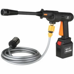 HAPPYSHOPPING Pistolet De Nettoyage A Haute Pression Sans Fil 600W Outil De Nettoyage De Voiture Electrique Dispositif De Nettoyage De Voiture Portable Pompe A Eau Avec Bouteille Moussante Pour Le Nettoyage De La Voiture, L'arrosage Du Jardin, Le Nettoyage Des Velos Et