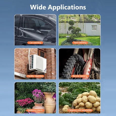 HAPPYSHOPPING Pistolet De Nettoyage A Haute Pression Sans Fil 600W Outil De Nettoyage De Voiture Electrique Dispositif De Nettoyage De Voiture Portable Pompe A Eau Avec Bouteille Moussante Pour Le Nettoyage De La Voiture, L'arrosage Du Jardin, Le Nettoyage Des Velos Et 7 HAPPYSHOPPING Pistolet De Nettoyage A Haute Pression Sans Fil 600W Outil De Nettoyage De Voiture Electrique Dispositif De Nettoyage De Voiture Portable Pompe A Eau Avec Bouteille Moussante Pour Le Nettoyage De La Voiture, L'arrosage Du Jardin, Le Nettoyage Des Velos Et – Image 5