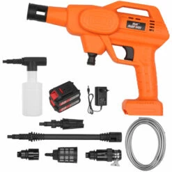 ASUPERMALL Machine De Nettoyage De Vehicule De Lave-Auto Domestique 21V Outil De Lavage De Voiture A Haute Pression Machine A Laver De Voiture Portable Rondelle D'Automobile - Avec Deux Batterie Au Lithium Prise Ue