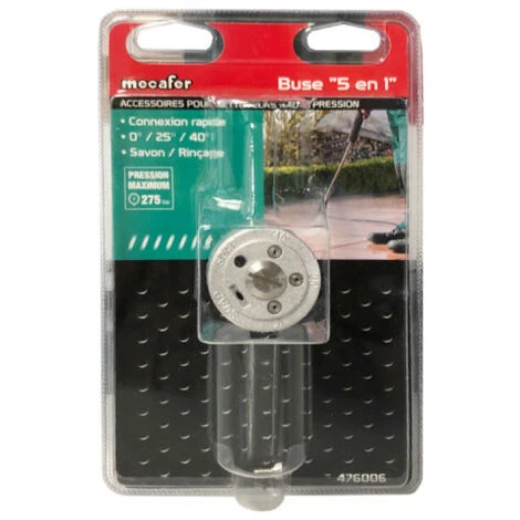 Buse 5 En 1 MECAFER Pour Nettoyeur Haute Pression - Savon Et Rinçage Rapide - 476006 3 Buse 5 En 1 MECAFER Pour Nettoyeur Haute Pression - Savon Et Rinçage Rapide - 476006