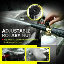 HAPPYSHOPPING Pulverisateur De Mousse A Degagement Rapide A Jet De Nettoyeur Haute Pression Automatique Snow Foam Lance Avec Connecteur Rapide 1/4 '' Et 5 Embouts De Buse De Lave-glace, Modele: 1L -Nettoyeur Haute Pression Soldes 38588512 5