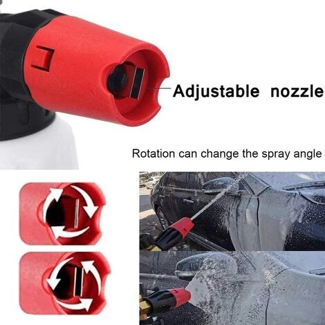 DONTODENT Lance à Mousse De Neige Réglable, Canon à Mousse Avec Raccord Rapide 1/4, 1L Bouteille Résistant à La Corrosion, Pour Série Pistolet Laveuse à Pression Nettoyage Voiture Compatible,Noir 4 DONTODENT Lance à Mousse De Neige Réglable, Canon à Mousse Avec Raccord Rapide 1/4, 1L Bouteille Résistant à La Corrosion, Pour Série Pistolet Laveuse à Pression Nettoyage Voiture Compatible,Noir – Image 2