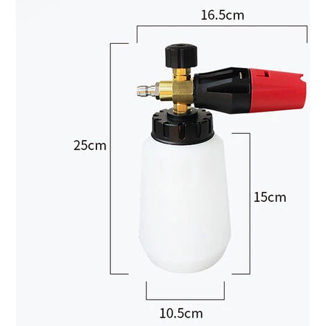 DONTODENT Lance à Mousse De Neige Réglable, Canon à Mousse Avec Raccord Rapide 1/4, 1L Bouteille Résistant à La Corrosion, Pour Série Pistolet Laveuse à Pression Nettoyage Voiture Compatible,Noir 5 DONTODENT Lance à Mousse De Neige Réglable, Canon à Mousse Avec Raccord Rapide 1/4, 1L Bouteille Résistant à La Corrosion, Pour Série Pistolet Laveuse à Pression Nettoyage Voiture Compatible,Noir – Image 3