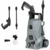 GOPLUS Nettoyeur à Haute Pression ?lectrique Portable Avec 2 Buses Rempla?ables Et 2 Roues, C?ble Et Tuyau De 5 CM Pour Voiture, Cl?ture, Fenêtre (1500 W, 105 Bar, 6,8L/min) -Nettoyeur Haute Pression Soldes 40243539 1