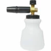 HAPPYSHOPPING Canon A Mousse Reglable 1 L Bouteille Lance De Mousse De Neige Avec Connecteur 1/4 Pouce Pour Nettoyeur Haute Pression 4000PSI Pour Laver La Porte De Fenetre De Voiture, Modele: Blanc