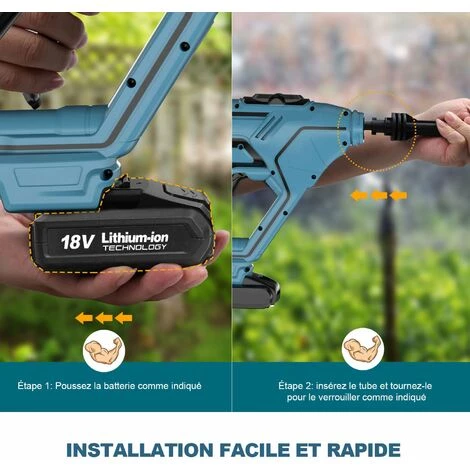 WESCOTOOLS 18V Nettoyeur Haute Pression Sans Fil 6m Tuyaux, 4 Buses De Pulvérisation - WESCO 7 WESCOTOOLS 18V Nettoyeur Haute Pression Sans Fil 6m Tuyaux, 4 Buses De Pulvérisation - WESCO – Image 5