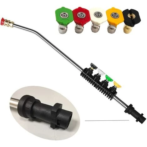 ALMI Pistolet De Pulvérisation Réglable Avec 5 Buses De Pulvérisation Et Adaptateur De Filetage Mâle Pour Machine à Laver Haute Pression Compatible Avec K Series K2 K3 K4 K5 K6 K7 3 ALMI Pistolet De Pulvérisation Réglable Avec 5 Buses De Pulvérisation Et Adaptateur De Filetage Mâle Pour Machine à Laver Haute Pression Compatible Avec K Series K2 K3 K4 K5 K6 K7