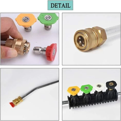 ALMI Pistolet De Pulvérisation Réglable Avec 5 Buses De Pulvérisation Et Adaptateur De Filetage Mâle Pour Machine à Laver Haute Pression Compatible Avec K Series K2 K3 K4 K5 K6 K7 6 ALMI Pistolet De Pulvérisation Réglable Avec 5 Buses De Pulvérisation Et Adaptateur De Filetage Mâle Pour Machine à Laver Haute Pression Compatible Avec K Series K2 K3 K4 K5 K6 K7 – Image 4