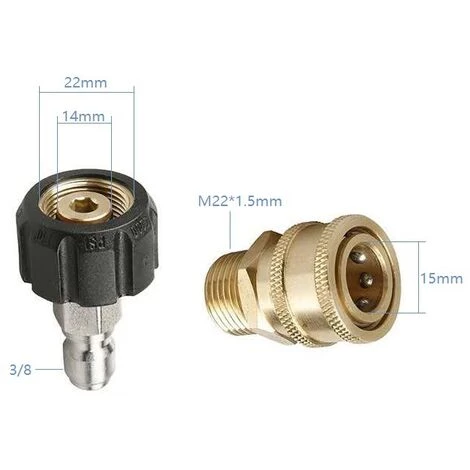 GUAZHUNIFR Adaptateurs Pour Nettoyeur Haute Pression, Raccords Rapides M22 Guazhuni Lot De 8 6 GUAZHUNIFR Adaptateurs Pour Nettoyeur Haute Pression, Raccords Rapides M22 Guazhuni Lot De 8 – Image 4