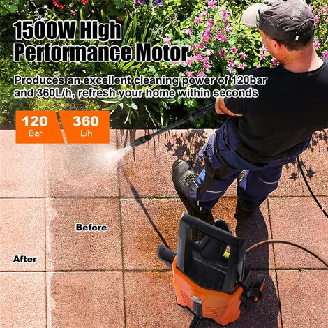 DMTOOL Nettoyeur Haute Pression électrique TOPSHAK TS-HPW1 120 Bars Avec 5m Tuyau 6 DMTOOL Nettoyeur Haute Pression électrique TOPSHAK TS-HPW1 120 Bars Avec 5m Tuyau – Image 4