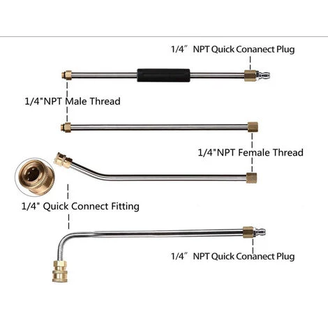 THSINDE Attache De Tuyau D'extension 8.1ft Lance De Remplacement 1/4 Nettoyeur De Nettoyage. 6 THSINDE Attache De Tuyau D'extension 8.1ft Lance De Remplacement 1/4 Nettoyeur De Nettoyage. – Image 4