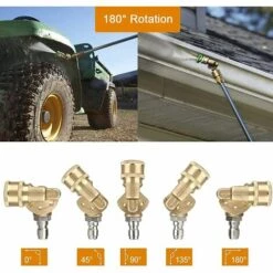 TANABATA Coupleur Pivotant Pour Nettoyeur Haute Pression, Rotation à 180°, 4500PSI, Connexion Rapide 1/4", Avec 7 Buses Pour Le Nettoyage De Gouttières/fenêtres/Voiture/Jantes 9 TANABATA Coupleur Pivotant Pour Nettoyeur Haute Pression, Rotation à 180°, 4500PSI, Connexion Rapide 1/4", Avec 7 Buses Pour Le Nettoyage De Gouttières/fenêtres/Voiture/Jantes -Nettoyeur Haute Pression Soldes 45809228 3