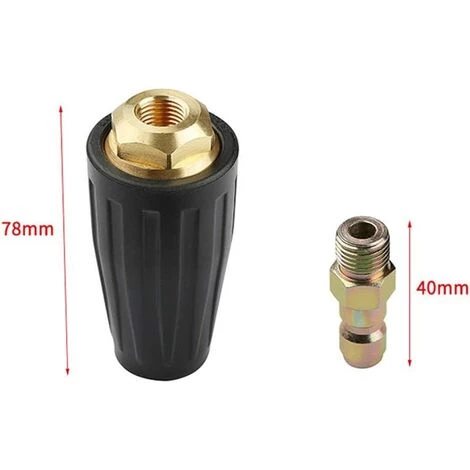 TANABATA Accessoire Pour Pistolet De Nettoyage 360 ° Pour Buse De Turbo En Rotation Turbo Raccord Rapide, équipement De Lavage De Voiture Pour Laveuse à Haute Pression (Noir-3600) 4 TANABATA Accessoire Pour Pistolet De Nettoyage 360 ° Pour Buse De Turbo En Rotation Turbo Raccord Rapide, équipement De Lavage De Voiture Pour Laveuse à Haute Pression (Noir-3600) – Image 2