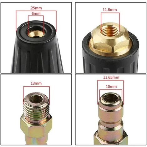 TANABATA Accessoire Pour Pistolet De Nettoyage 360 ° Pour Buse De Turbo En Rotation Turbo Raccord Rapide, équipement De Lavage De Voiture Pour Laveuse à Haute Pression (Noir-3600) 6 TANABATA Accessoire Pour Pistolet De Nettoyage 360 ° Pour Buse De Turbo En Rotation Turbo Raccord Rapide, équipement De Lavage De Voiture Pour Laveuse à Haute Pression (Noir-3600) – Image 4