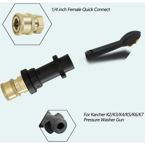 Adaptateur Buse De Nettoyage Haute Pression Avec Raccord Femelle 1/4‘’ à Connexion Rapide Compatible Avec Les Nettoyeurs Haute Pression Karcher/Kärcher Série K K2, K3, K4, K5, K6, K7 Fontainebleau 2Pcs 7 Adaptateur Buse De Nettoyage Haute Pression Avec Raccord Femelle 1/4‘’ à Connexion Rapide Compatible Avec Les Nettoyeurs Haute Pression Karcher/Kärcher Série K K2, K3, K4, K5, K6, K7 Fontainebleau 2Pcs – Image 5