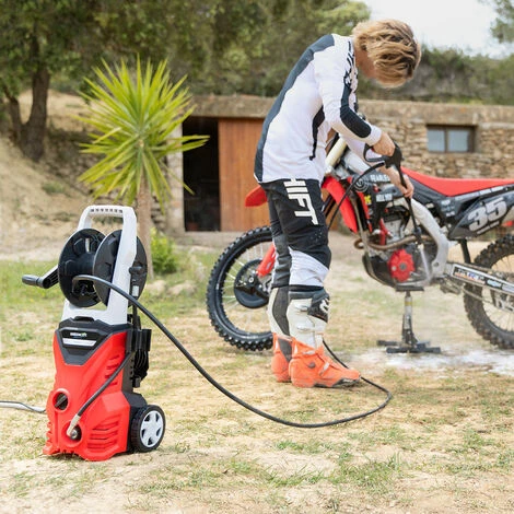 Nettoyeur Haute Pression électrique, Puissance 1400W, Pression 105bar, Débit 7l/min, Lance, Buse Réglable, Bouteille De Savon, Connecteur HPC, Adaptateur D'entrée Et Aiguille De Nettoyage - Greencut JET140C-4 6 Nettoyeur Haute Pression électrique, Puissance 1400W, Pression 105bar, Débit 7l/min, Lance, Buse Réglable, Bouteille De Savon, Connecteur HPC, Adaptateur D'entrée Et Aiguille De Nettoyage - Greencut JET140C-4 – Image 4