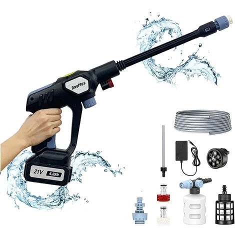 DAY PLUS Nettoyeur Haute Pression Sans Fil Max 652 PSI Avec Batterie 4Ah Et Chargeur, Pression à 3 Vitesses, Laveuse à Pression Portable Avec Accessoires Pour Laver Les Clôtures De Voiture Bardage Arrosage Des Fleurs 3 DAY PLUS Nettoyeur Haute Pression Sans Fil Max 652 PSI Avec Batterie 4Ah Et Chargeur, Pression à 3 Vitesses, Laveuse à Pression Portable Avec Accessoires Pour Laver Les Clôtures De Voiture Bardage Arrosage Des Fleurs