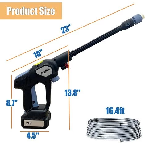 DAY PLUS Nettoyeur Haute Pression Sans Fil Max 652 PSI Avec Batterie 4Ah Et Chargeur, Pression à 3 Vitesses, Laveuse à Pression Portable Avec Accessoires Pour Laver Les Clôtures De Voiture Bardage Arrosage Des Fleurs 4 DAY PLUS Nettoyeur Haute Pression Sans Fil Max 652 PSI Avec Batterie 4Ah Et Chargeur, Pression à 3 Vitesses, Laveuse à Pression Portable Avec Accessoires Pour Laver Les Clôtures De Voiture Bardage Arrosage Des Fleurs – Image 2