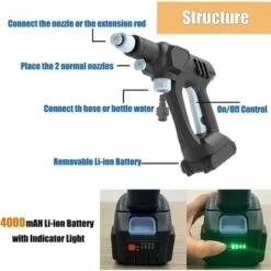 DAY PLUS Nettoyeur Haute Pression Sans Fil Max 652 PSI Avec Batterie 4Ah Et Chargeur, Pression à 3 Vitesses, Laveuse à Pression Portable Avec Accessoires Pour Laver Les Clôtures De Voiture Bardage Arrosage Des Fleurs 9 DAY PLUS Nettoyeur Haute Pression Sans Fil Max 652 PSI Avec Batterie 4Ah Et Chargeur, Pression à 3 Vitesses, Laveuse à Pression Portable Avec Accessoires Pour Laver Les Clôtures De Voiture Bardage Arrosage Des Fleurs -Nettoyeur Haute Pression Soldes 47745501 3